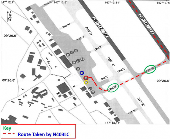 Figure 1: Route Taken by N403LC